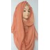 Orange Glitter Party Wear Hijab | Stole
